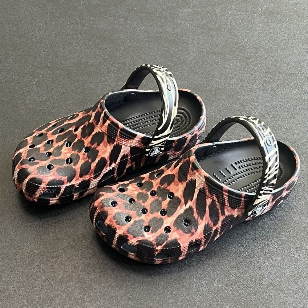 Crocs Classic Animal Remix Clog LEOPARD Zebra Men’s Sz 4 Women’s 6 207840-0ZR